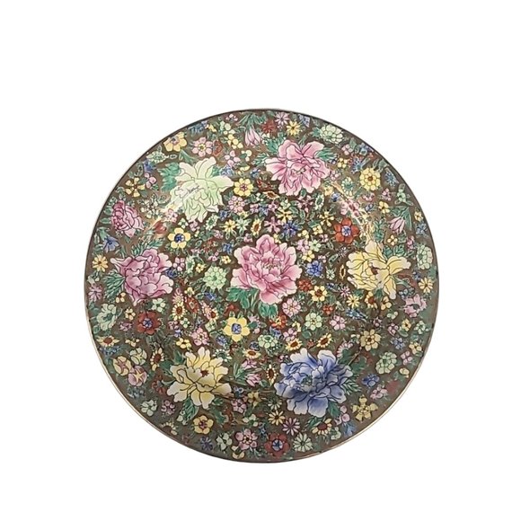 Hui Yuan Decorative Chinese Plate Floral Hand Painted Colorful Green Blue Yellow - Picture 10 of 16